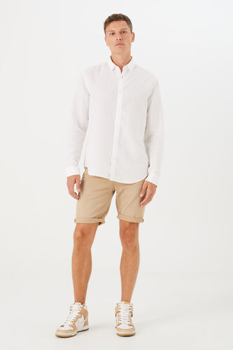 パンツ ROCKCAKE Beige Label Button Shorts Ivory RC24PT06700 Rocko 695 Slim Denim Shorts - Beige | GARCIA