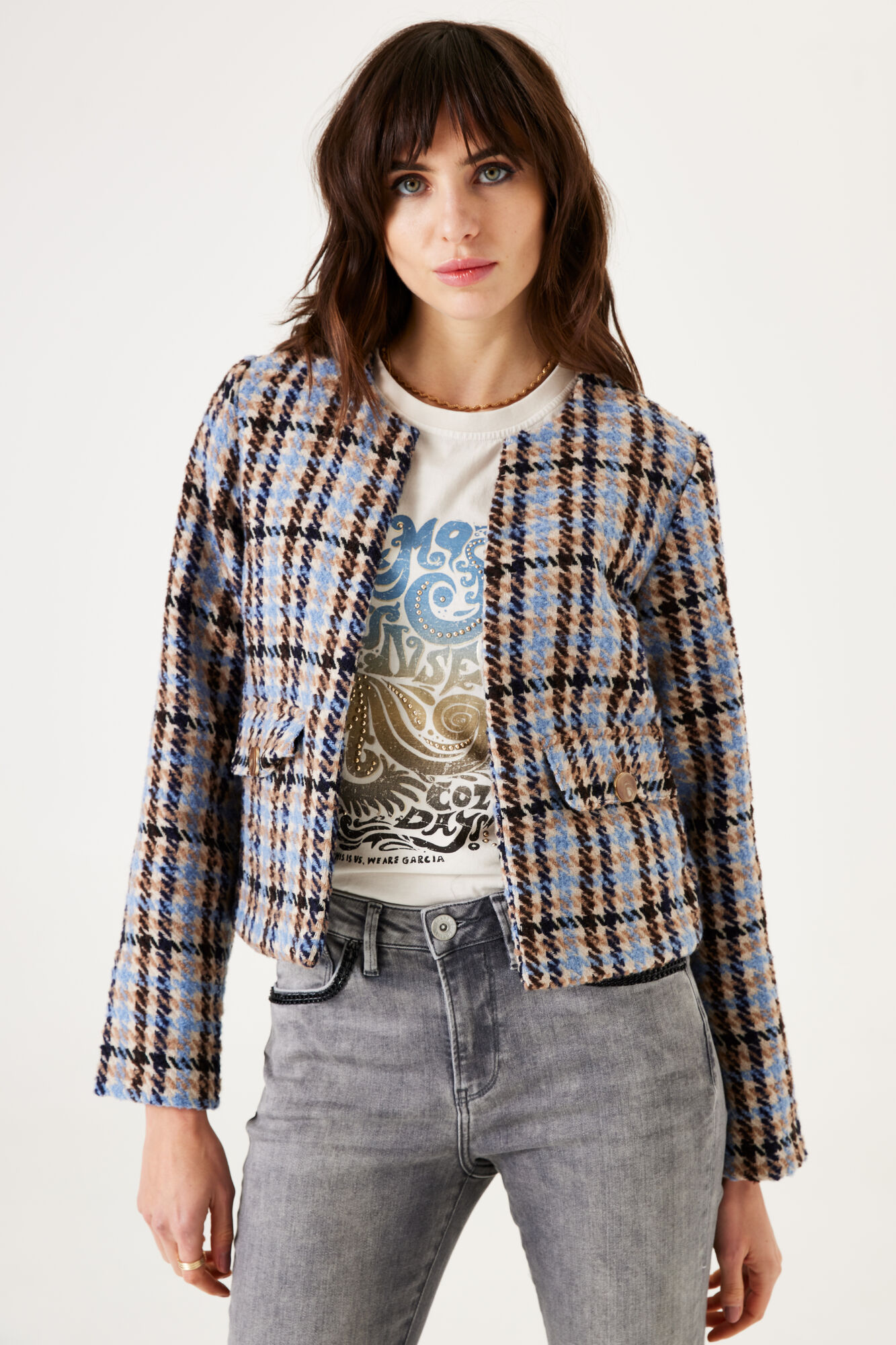 Checked tweed jacket | GARCIA