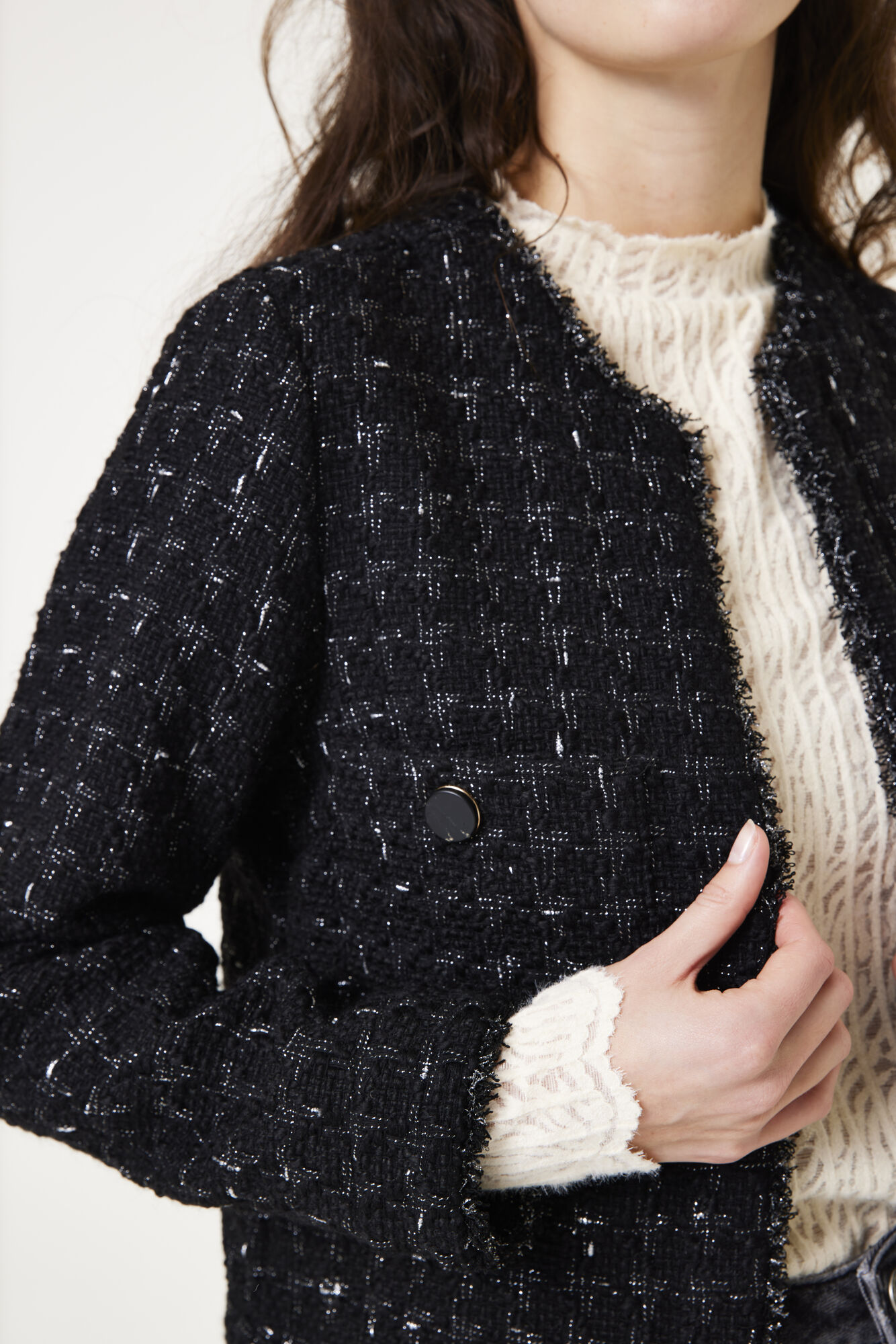 Tweed jacket black | GARCIA