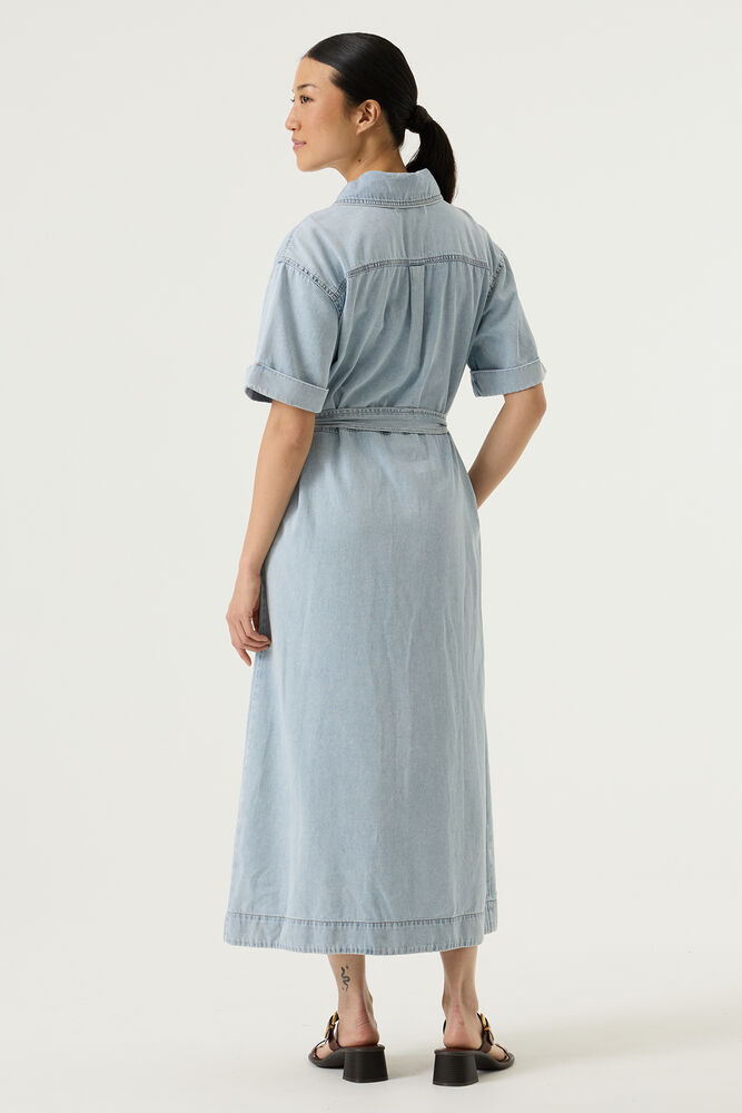 garcia denim dress Garcia Washed Denim V-Neck Relaxed Dit Dress Ruby 67 Boutique