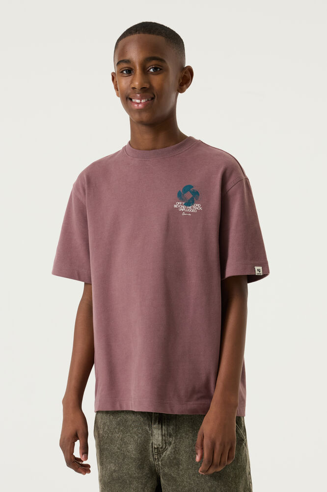GARCIA Jongens Print T-shirt Paars Korte mouw