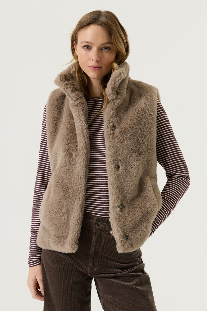 Garcia - Dames vest - Maat XS - Vrouwen - Bruin - polyester