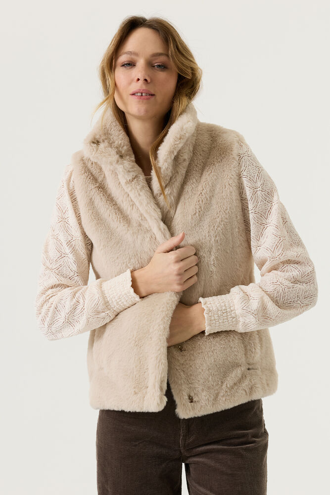 Garcia - Dames vest - Maat M - Vrouwen - Creme - polyester